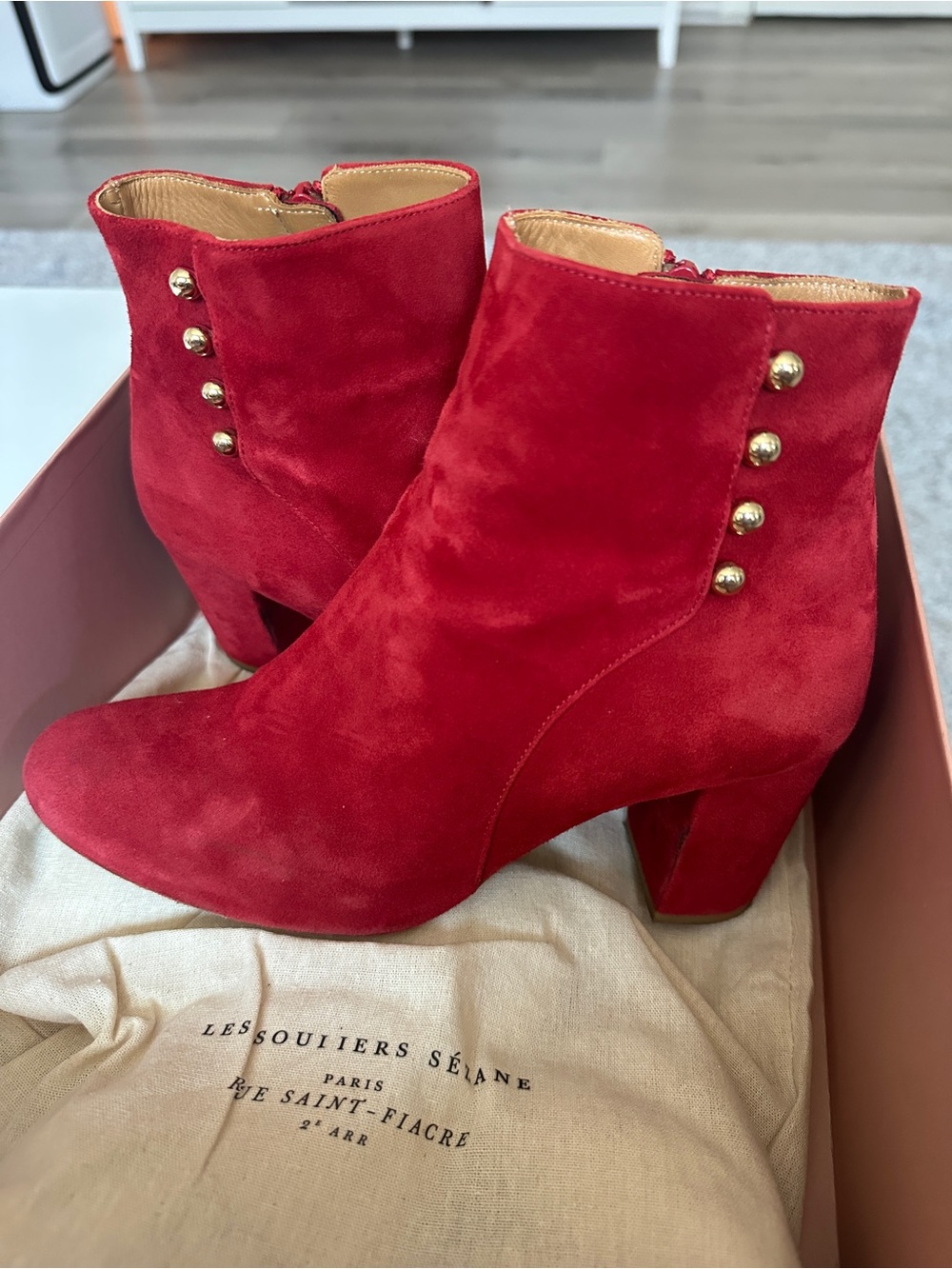 Sezane Paula Boots. Rouge - Size 38